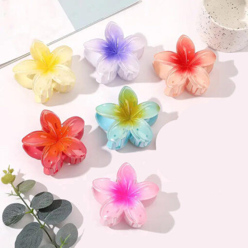 Flower Petal Floral Design Hair Styling Claw Clutcher Clips (Pack of 6)