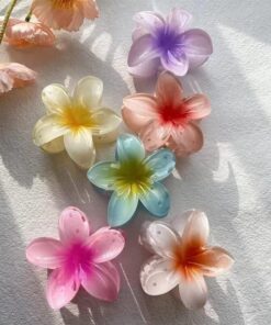 Flower Petal Floral Design Hair Styling Claw Clutcher Clips (Pack of 6)