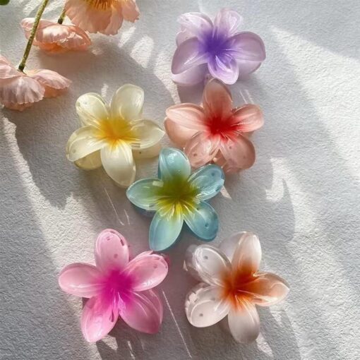 Flower Petal Floral Design Hair Styling Claw Clutcher Clips (Pack of 6)
