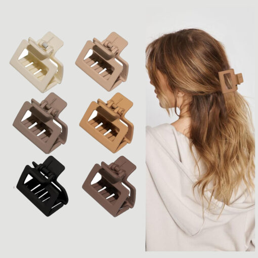 Hair Claw Clutcher Clip, Matte Rectangle Hair Clips for Women & Girls