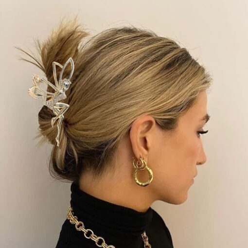 Party Wear Claw Clip Clutcher, Metal Rhinestone Bun Juda Clip Hair Accessories e