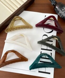 Triangle Long Hair Claw Clip Bunn Hair Accessory (Any 6 Random Color)